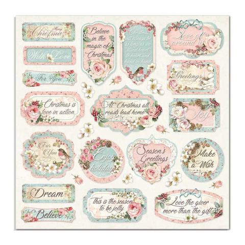Stamperia Blok Papierów do scrapbookingu 30x30cm 10szt - Pink Christmas