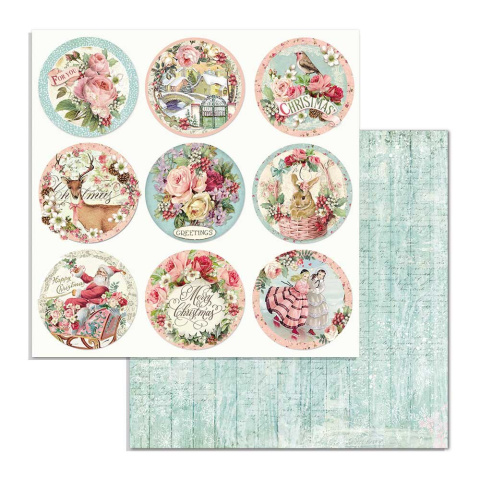 Stamperia Blok Papierów do scrapbookingu 20x20cm 10szt - Pink Christmas Stamperia Blok Papierów do scrapbookingu 20x20cm 10szt - Pink Christmas