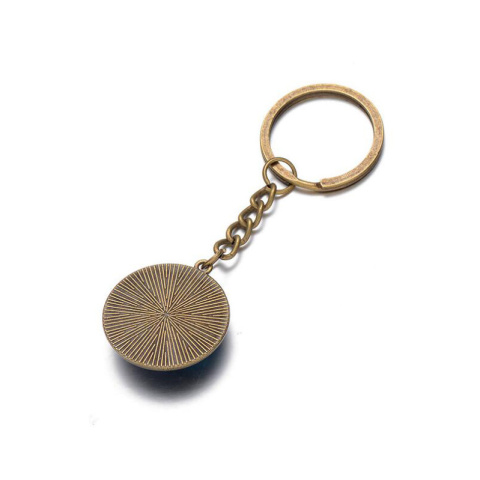 Brelok Kot na książkach, szklany 80x25mm brąz