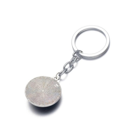 Brelok Kot, szklany, 80x25mm platyna święta