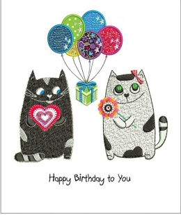 Karnet/ kartka okolicznościowa,Urodzinowe kotki, Tula Moon