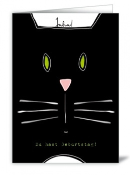 Karnet/ kartka okolicznościowa, Czarny kot, QUIRE