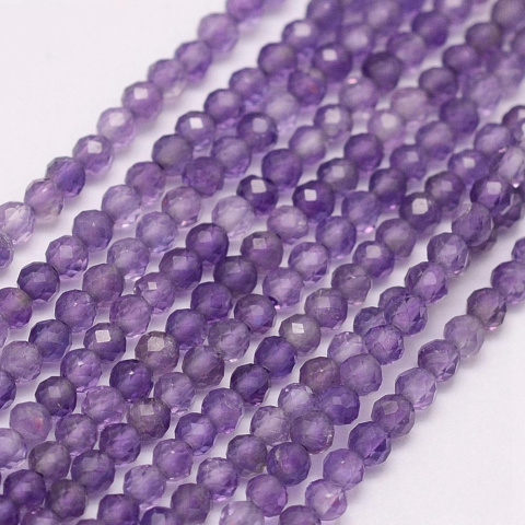 Ametyst, fasetowany, Kula 4mm, 5 szt. Ametyst, fasetowany, Kula 4mm, 5 szt.