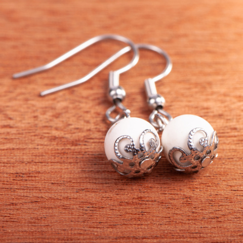 Kolczyki howlit 34mm handmade