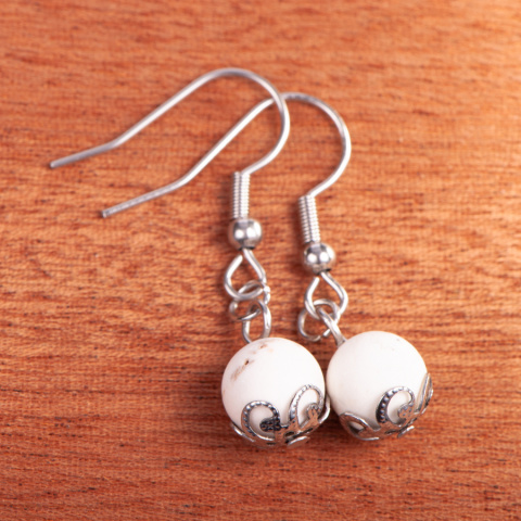 Kolczyki howlit 34mm handmade