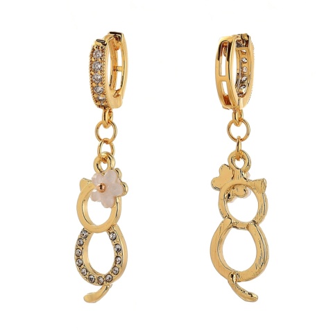 Kolczyki, Koty, kolor złoty, 42 mm, sztyft 1 mm