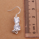 Kolczyki wiszące, Koty, Kolor srebrny, 3.5 x 1.0 cm