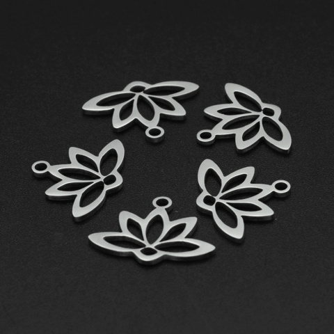 Kwiat lotosu, zawieszka, Stal Chirurgiczna 14x18,5mm