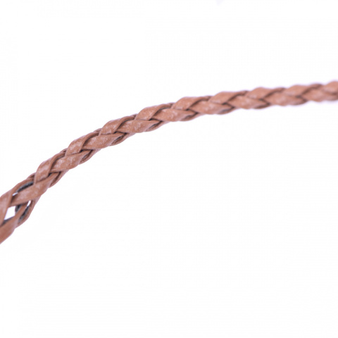 Rzemień pleciony skórzany brąz 1m 3mm Outlet Rzemień pleciony skórzany brąz 1m 3mm Outlet