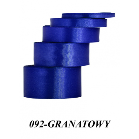 Satynowa wstążka granatowa 6mm, 32mb 092 Satynowa wstążka granatowa 6mm, 32mb 092
