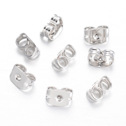 Zatyczki do kolczyków, baranki, 10 szt. mosiądz