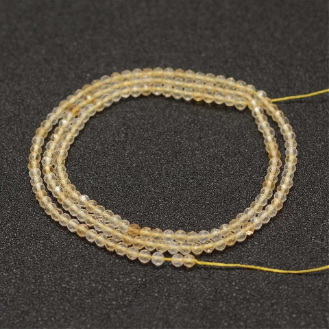 Cytryn, koralik 2mm, 5 szt. fasetowy Cytryn, koralik 2mm, 5 szt. fasetowy