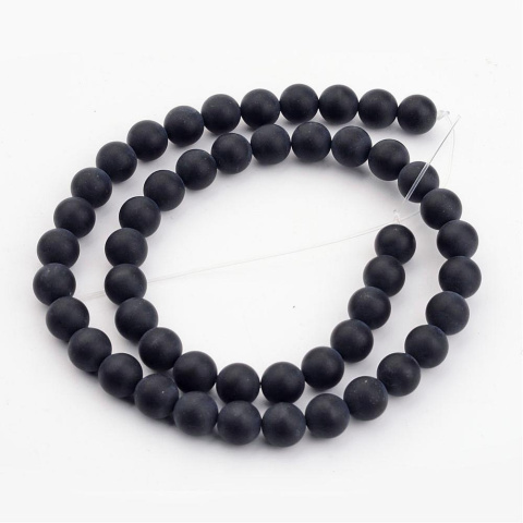 Czarny agat, koraliki naturalne, kula 8mm, 5 szt. Czarny agat, koraliki naturalne, kula 8mm, 5 szt.