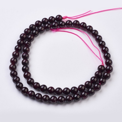 Granat, koraliki 6mm, 5 szt.