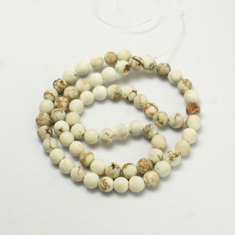 Howlit, Kula 8mm, 5 szt., Biały, Matowy Howlit, Kula 8mm, 5 szt., Biały, Matowy