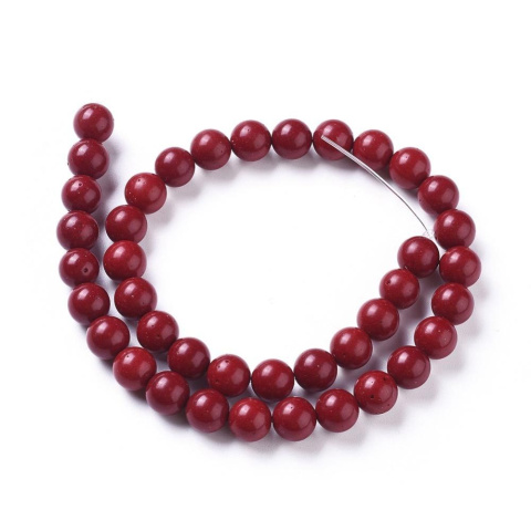 Koral czerwony, koraliki, kula 8mm, 5 szt.