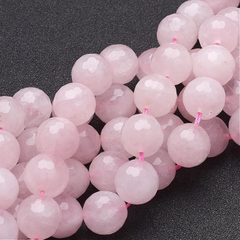 Kwarc różowy, koraliki 12mm, 5szt., fasetowy Kwarc różowy, koraliki 12mm, 5szt., fasetowy