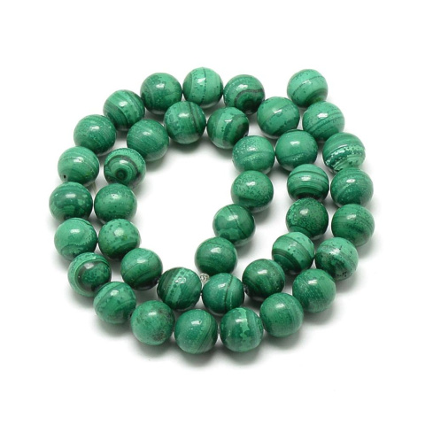 Malachit, Kula 8mm, 5 szt., Zielony Malachit, Kula 8mm, 5 szt., Zielony