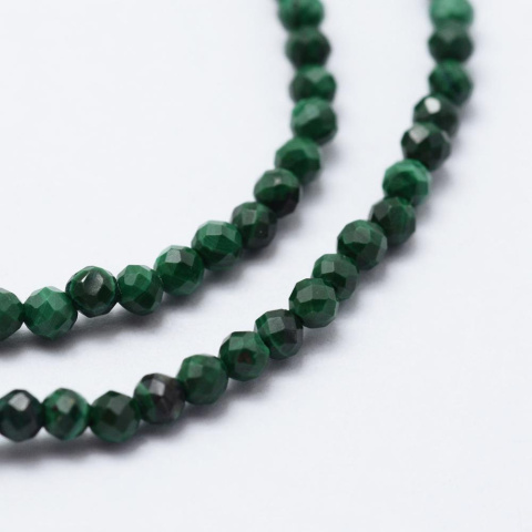 Malachit, koralik 2~2,5mm, 5 szt. fasetowy Malachit, koralik 2~2,5mm, 5 szt. fasetowy
