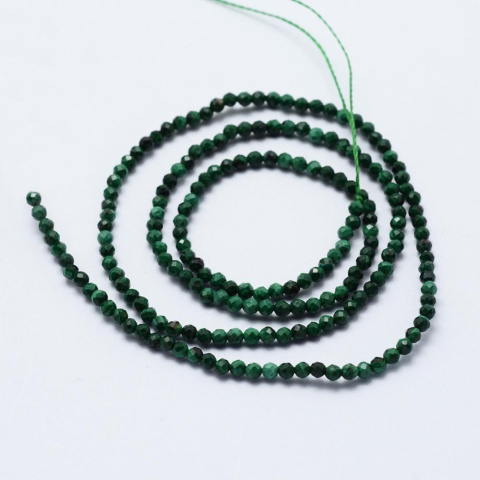 Malachit, koralik 2~2,5mm, 5 szt. fasetowy Malachit, koralik 2~2,5mm, 5 szt. fasetowy