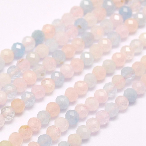 Morganit, fasetowany, Kula 4mm, 5 szt. Morganit, fasetowany, Kula 4mm, 5 szt.