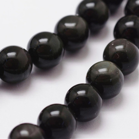 Obsydian, koraliki naturalne, klasa AAA, kula 8mm, 5 szt. Obsydian, koraliki naturalne, klasa AAA, kula 8mm, 5 szt.