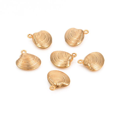 Zawieszka złota muszelka, Stal Chirurgiczna, 14mm