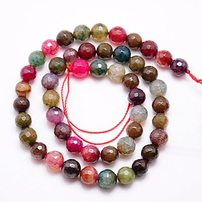 Agat Crackle, fasetowany, 8mm, 5 szt.