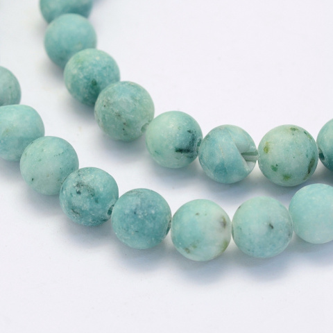Agat turkusowy, matowy, koraliki kula 8mm, 5szt.