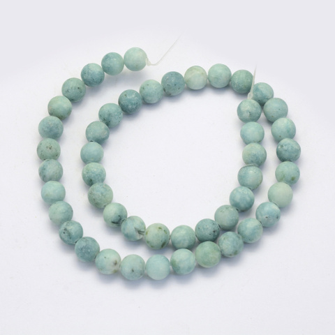 Agat turkusowy, matowy, koraliki kula 8mm, 5szt.