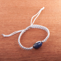 Bransoletka pleciona, Lapis Lazuli, srebrna handmade