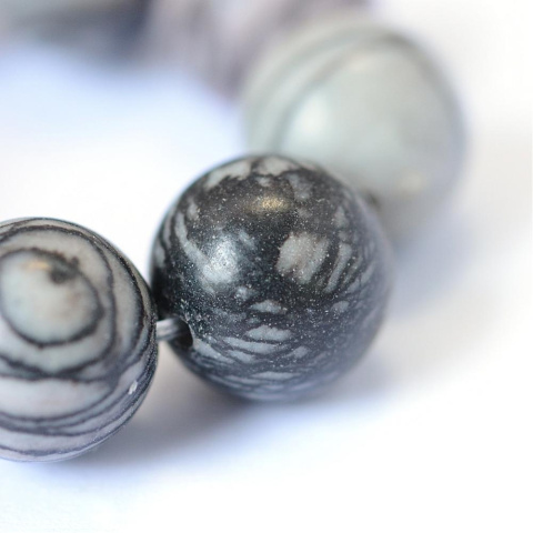 Jaspis, Black Silk, Kula 6mm, 5 szt. Jaspis, Black Silk, Kula 6mm, 5 szt.