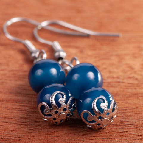 Kolczyki agat 40mm handmade