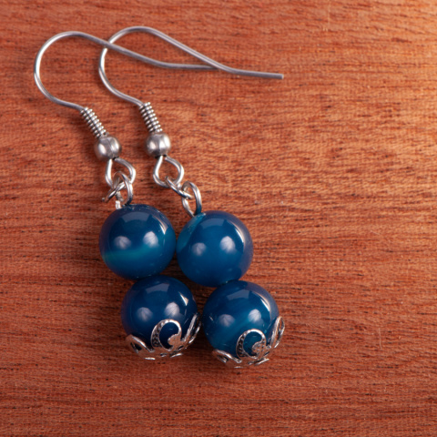 Kolczyki agat 40mm handmade