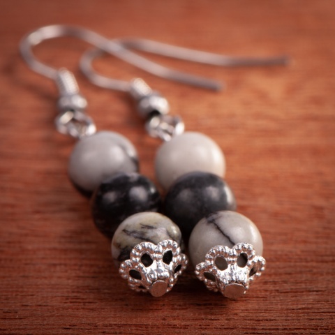 Kolczyki jaspis 46mm handmade