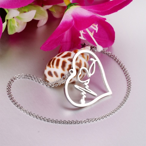 Naszyjnik bicie serca, stal chirurgiczna 45cm