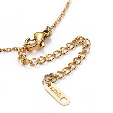 Złoty naszyjnik krzyż, stal chirurgiczna,