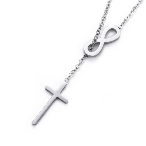 Naszyjnik krzyż, stal chirurgiczna