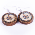 Drewniane kolczyki Handmade, boho, ornament