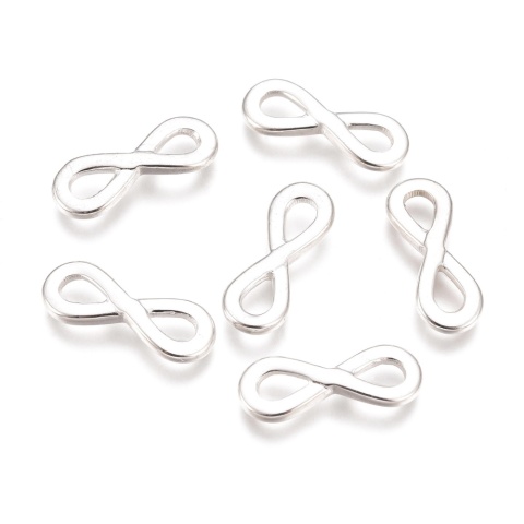 Łącznik nieskończoność, srebrny, Stal Chirurgiczna, 17mm