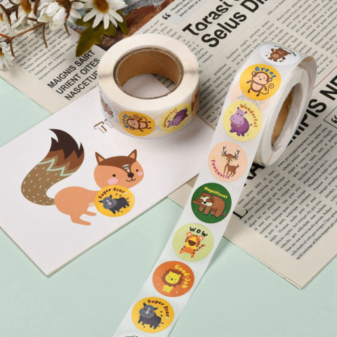 Naklejki samoprzylepne na rolce zwierzęta