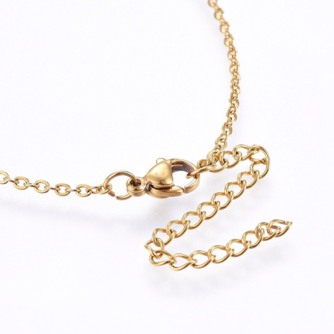 Złoty naszyjnik korona z cyrkoniami, stal