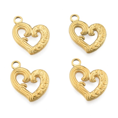 Zawieszka serce, złota 18,5mm, stal chirurgiczna