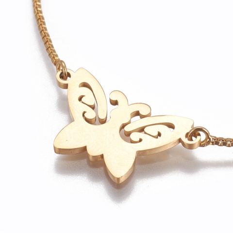 Bransoletka motyl, kolor złoty, Stal Chirurgiczna