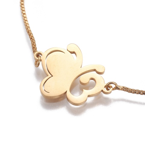 Bransoletka motyl, kolor złoty, Stal Chirurgiczna