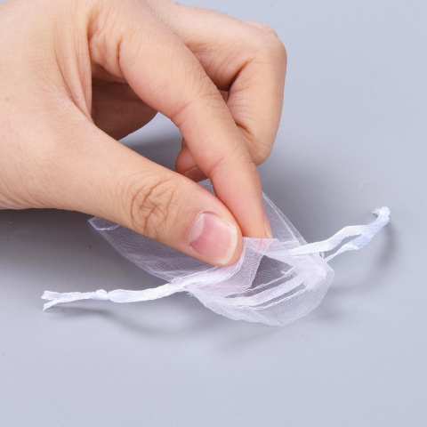 Woreczki z organzy 1 szt. 7x5cm białe