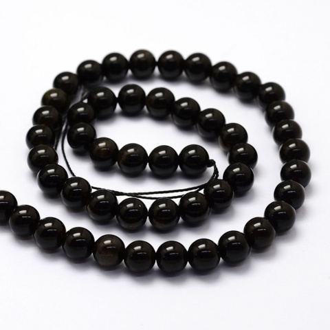 Obsydian, koraliki naturalne, 6mm, 5 szt. Obsydian, koraliki naturalne, 6mm, 5 szt.
