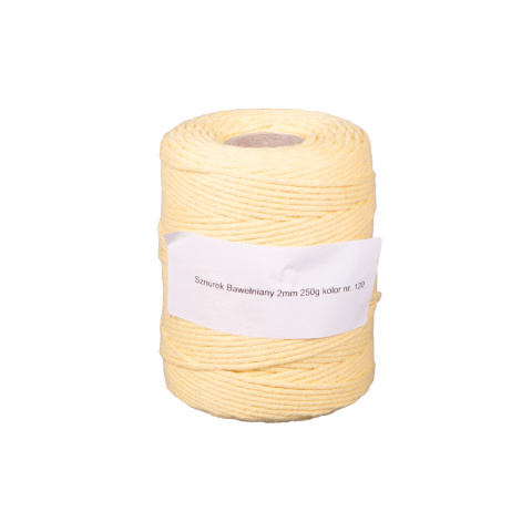 Sznurek bawełniany 2mm żółty Sznurek bawełniany 2mm żółty
