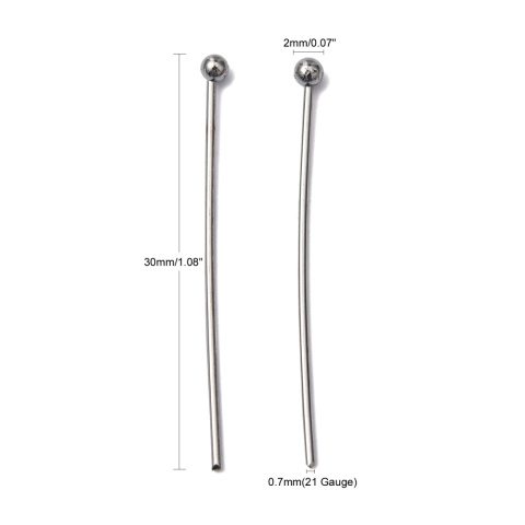 Szpilki z kulką 10 szt. Stal chirurgiczna 30mm