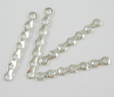 7-otworowe listwy, przekładki, srebro 24mm, 10szt.